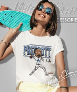 Dak Prescott Cartoon Wht Women T Shirt