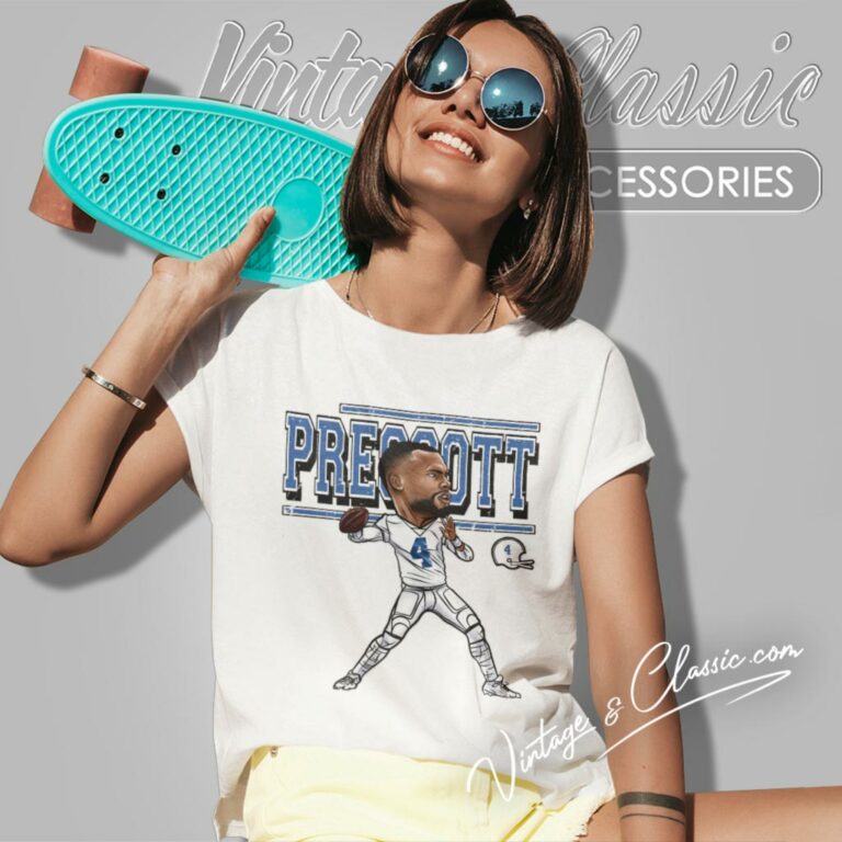 Dak Prescott Cartoon Wht Women T Shirt Dak Prescott Cartoon Wht Women T Shirt