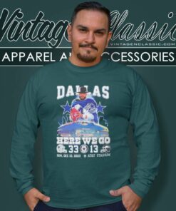 Dak Prescott Cowboys Here We Go 33 13 Signature Long Sleeve Tee