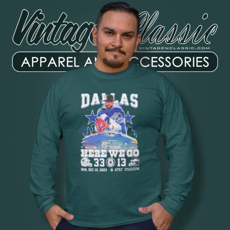 Dak Prescott Cowboys Here We Go 33 13 Signature Long Sleeve Tee Dak Prescott Cowboys Here We Go 33 13 Signature Long Sleeve Tee