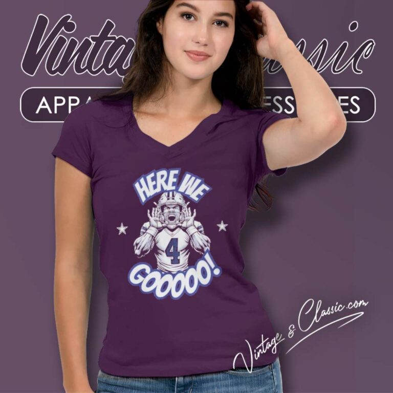 Dak Prescott Cowboys Here We Go V Neck TShirt Dak Prescott Cowboys Here We Go V Neck TShirt