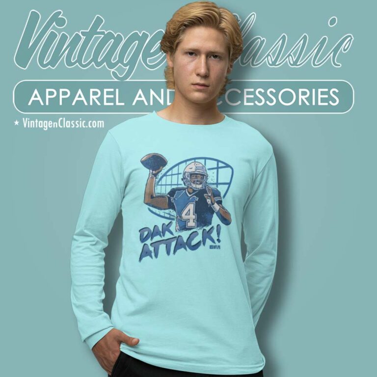 Dak Prescott Dallas Cowboys Attack B Long Sleeve Tee Dak Prescott Dallas Cowboys Attack B Long Sleeve Tee