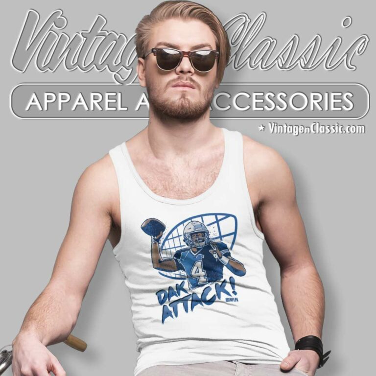 Dak Prescott Dallas Cowboys Attack B Tank Top Racerback Dak Prescott Dallas Cowboys Attack B Tank Top Racerback