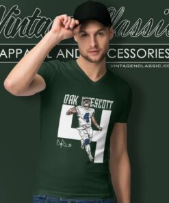 Dak Prescott Number W Wht V Neck TShirt