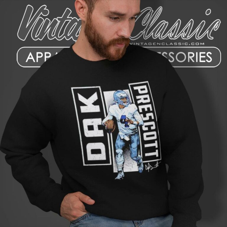 Dak Prescott Shirt Dallas Cowboys Verticals Signature Sweatshirt Dak Prescott Shirt Dallas Cowboys Verticals Signature Sweatshirt