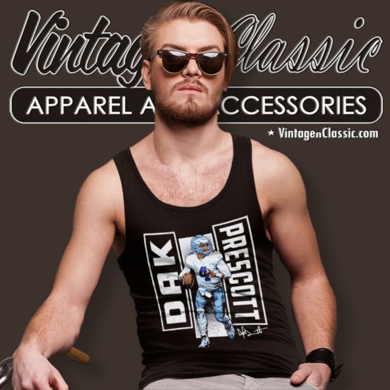 Dak Prescott Shirt Dallas Cowboys Verticals Signature Tank Top Racerback Dak Prescott Shirt Dallas Cowboys Verticals Signature Tank Top Racerback