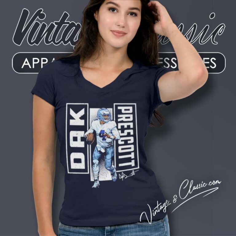 Dak Prescott Shirt Dallas Cowboys Verticals Signature V Neck TShirt Dak Prescott Shirt Dallas Cowboys Verticals Signature V Neck TShirt