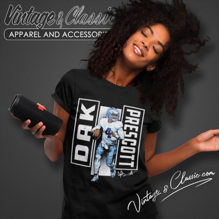 Dak Prescott Shirt Dallas Cowboys Verticals Signature Women T Shirt Dak Prescott Shirt Dallas Cowboys Verticals Signature Women T Shirt
