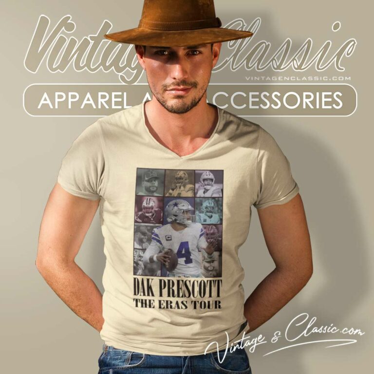 Dak Prescott The Eras Tour Cowboys V Neck TShirt Dak Prescott The Eras Tour Cowboys V Neck TShirt