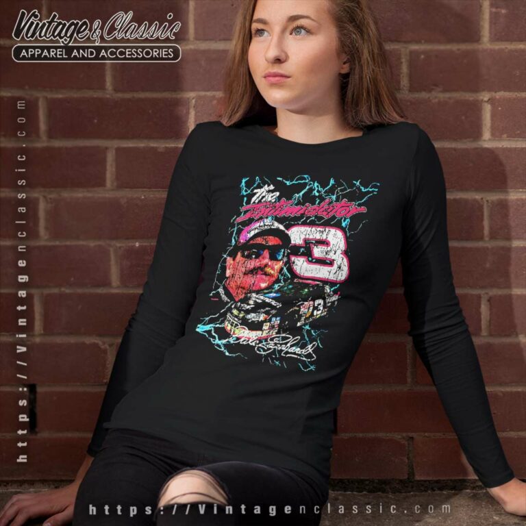 Dale Earnhardt 3 Nascar The Intimidator Long Sleeve Tee Dale Earnhardt 3 Nascar The Intimidator Long Sleeve Tee