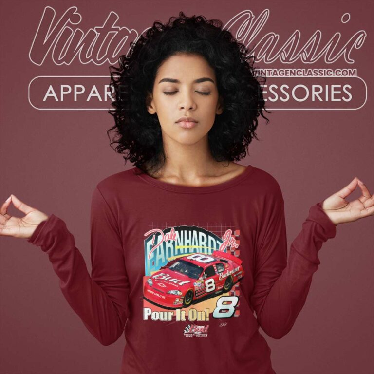 Dale Earnhardt Jr 8 Nascar Budweiser Long Sleeve Tee Dale Earnhardt Jr 8 Nascar Budweiser Long Sleeve Tee