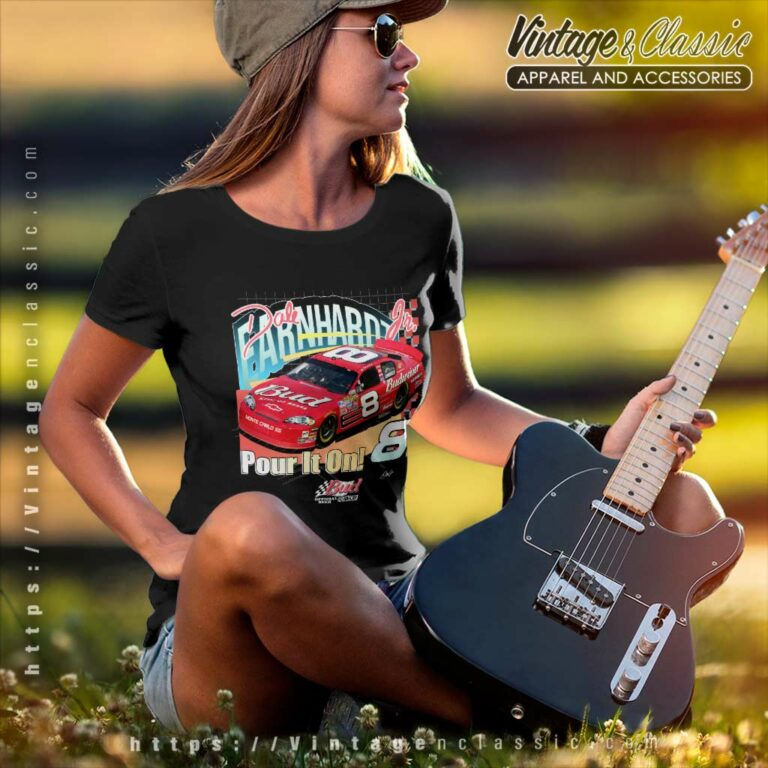 Dale Earnhardt Jr 8 Nascar Budweiser Women TShirt 1 Dale Earnhardt Jr 8 Nascar Budweiser Women TShirt 1