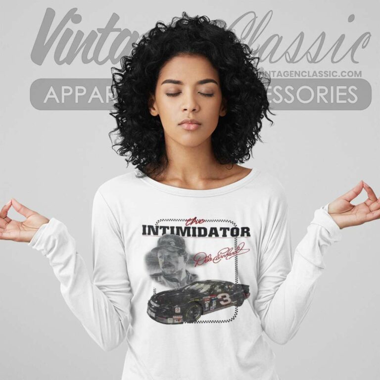 Dale Earnhardt The Intimidator Vintage Nascar Racing Long Sleeve Tee Dale Earnhardt The Intimidator Vintage Nascar Racing Long Sleeve Tee