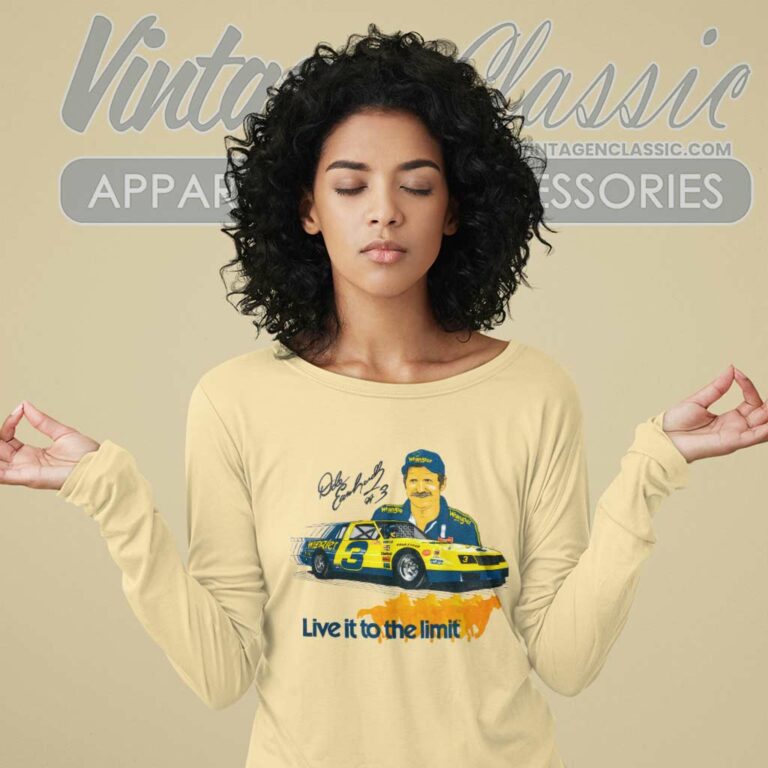 Dale Earnhardt Wrangler 3 Nascar Vintage Long Sleeve Tee Dale Earnhardt Wrangler 3 Nascar Vintage Long Sleeve Tee
