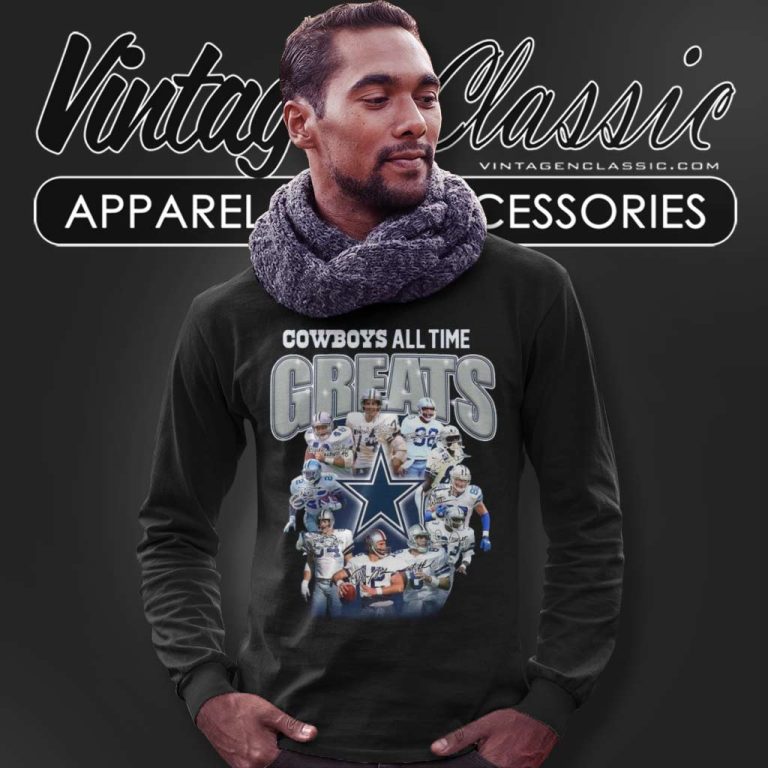Dallas Cowboys All Time Great Football Player Nfl Long Sleeve Tee Dallas Cowboys All Time Great Football Player Nfl Long Sleeve Tee