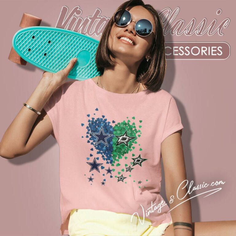 Dallas Cowboys And Dallas Star Heart Women T Shirt Dallas Cowboys And Dallas Star Heart Women T Shirt