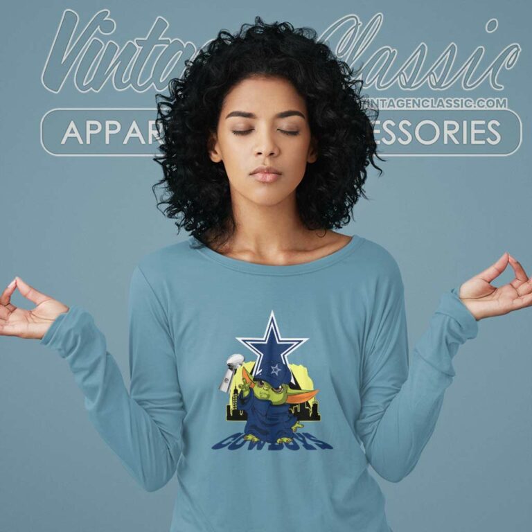 Dallas Cowboys Baby Yoda Long Sleeve Tee Dallas Cowboys Baby Yoda Long Sleeve Tee