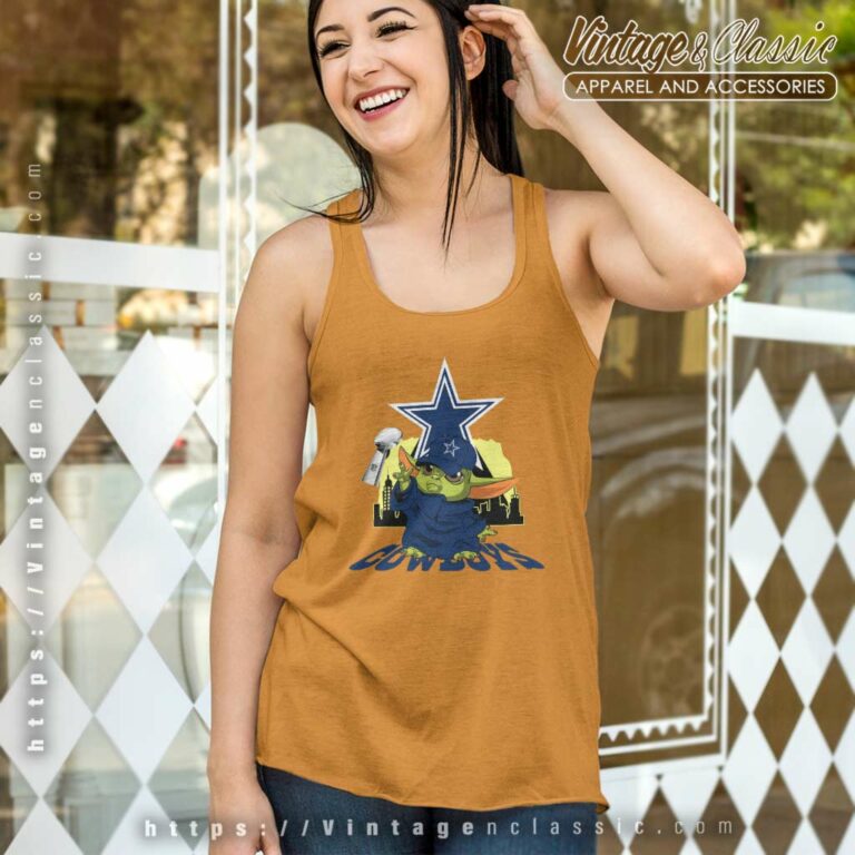 Dallas Cowboys Baby Yoda Tank Top Racerback Dallas Cowboys Baby Yoda Tank Top Racerback