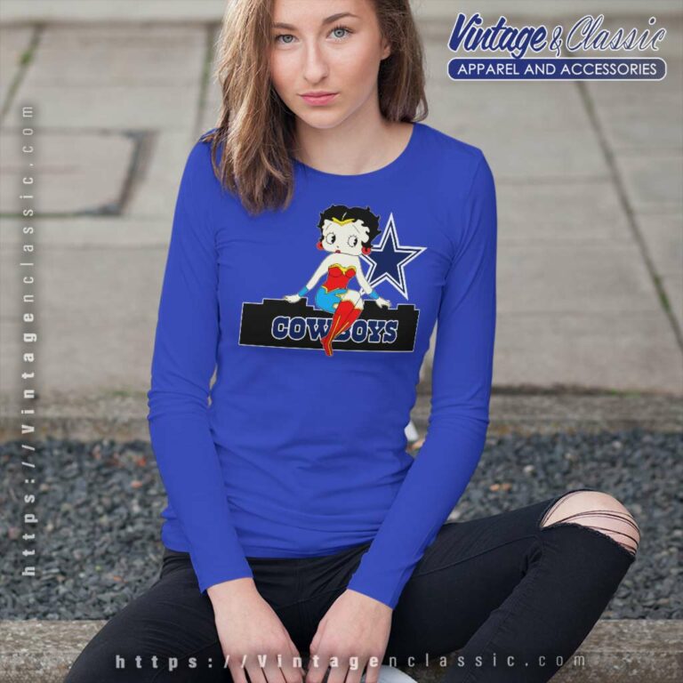 Dallas Cowboys Betty Boop Cartoon Long Sleeve Tee Dallas Cowboys Betty Boop Cartoon Long Sleeve Tee