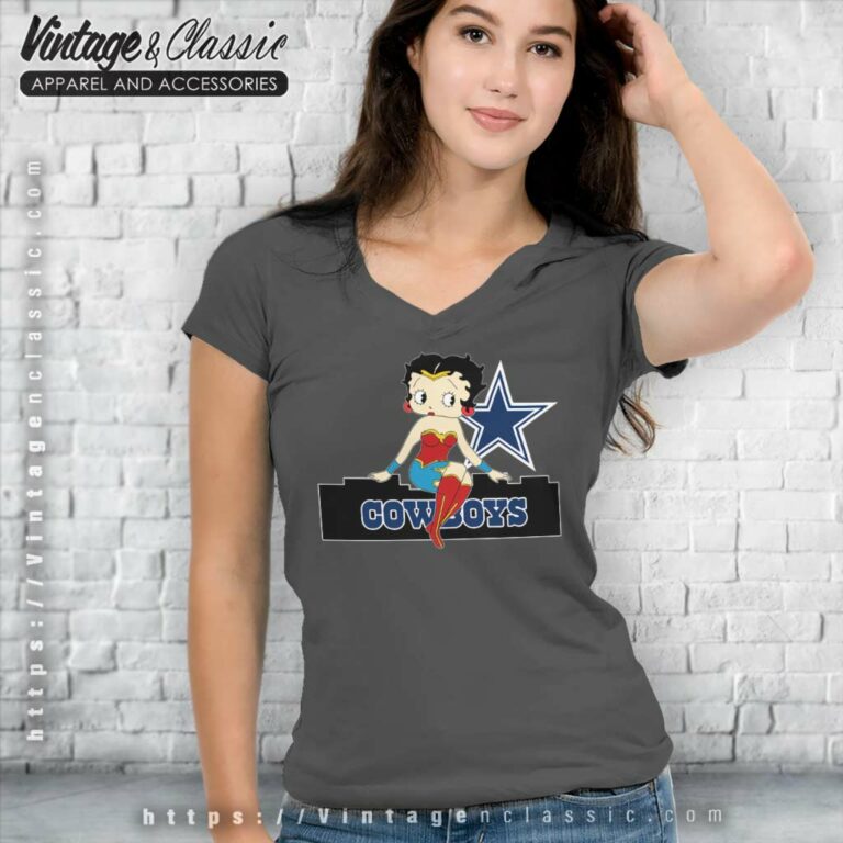 Dallas Cowboys Betty Boop Cartoon V Neck TShirt Dallas Cowboys Betty Boop Cartoon V Neck TShirt