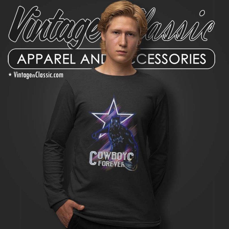 Dallas Cowboys Black Panther Nfl 2023 Long Sleeve Tee Dallas Cowboys Black Panther Nfl 2023 Long Sleeve Tee