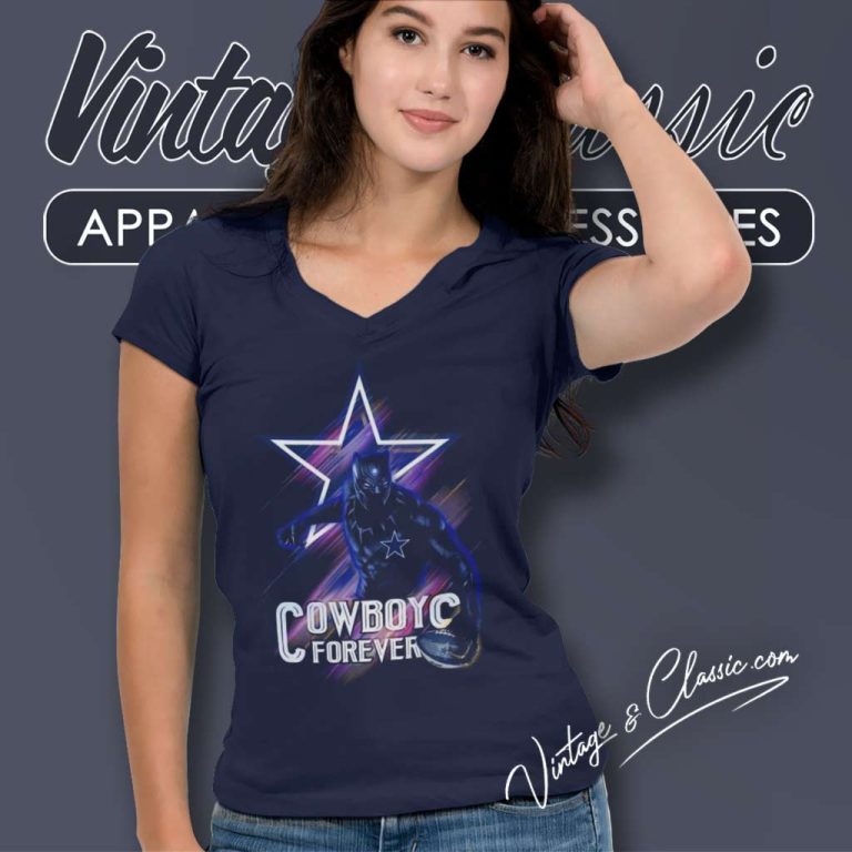 Dallas Cowboys Black Panther Nfl 2023 V Neck TShirt Dallas Cowboys Black Panther Nfl 2023 V Neck TShirt