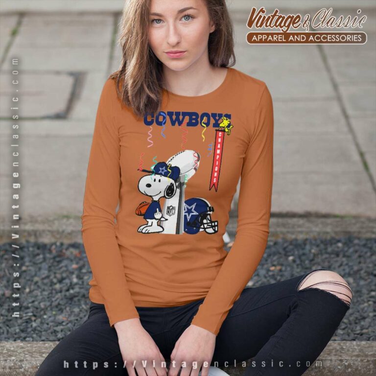 Dallas Cowboys Champs Snoopy Nfl Long Sleeve Tee Dallas Cowboys Champs Snoopy Nfl Long Sleeve Tee