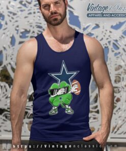 Dallas Cowboys Football Dabbing Four Leaf Clover Tank Top Racerback