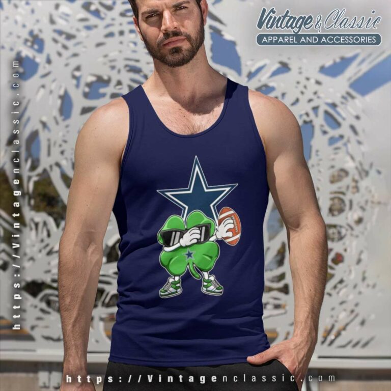 Dallas Cowboys Football Dabbing Four Leaf Clover Tank Top Racerback Dallas Cowboys Football Dabbing Four Leaf Clover Tank Top Racerback