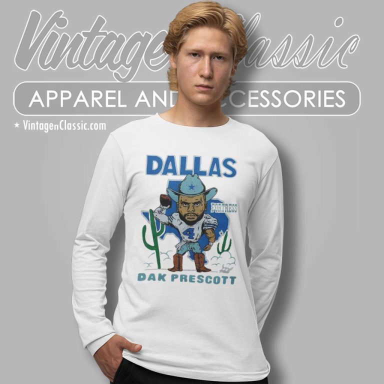 Dallas Cowboys Fortress Dak Prescott Nfl Qb Long Sleeve Tee Dallas Cowboys Fortress Dak Prescott Nfl Qb Long Sleeve Tee