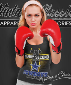 Dallas Cowboys God First Family Second Then Tank Top Racerback