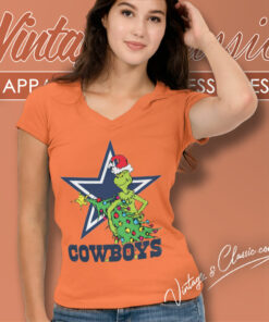 Dallas Cowboys Grinch Christmas V Neck TShirt