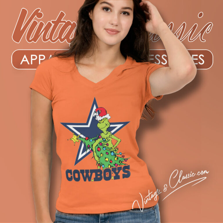 Dallas Cowboys Grinch Christmas V Neck TShirt Dallas Cowboys Grinch Christmas V Neck TShirt