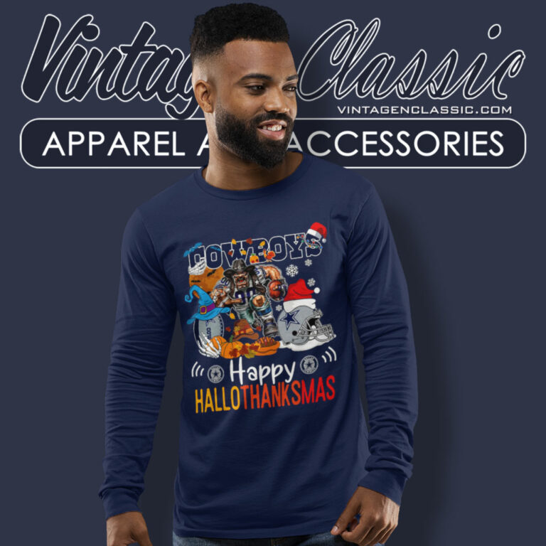 Dallas Cowboys Happy Hallothanksmas Long Sleeve Tee Dallas Cowboys Happy Hallothanksmas Long Sleeve Tee
