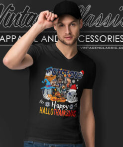 Dallas Cowboys Happy Hallothanksmas V Neck TShirt