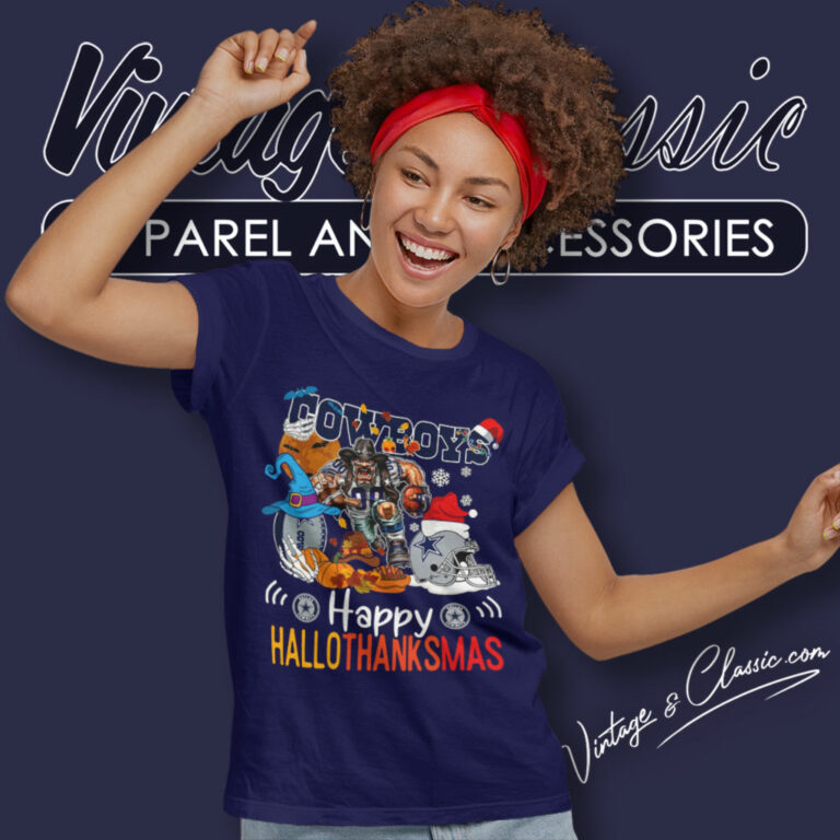 Dallas Cowboys Happy Hallothanksmas Women T Shirt Dallas Cowboys Happy Hallothanksmas Women T Shirt