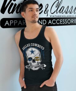 Dallas Cowboys Harley Davidson Skull Tank Top Racerback
