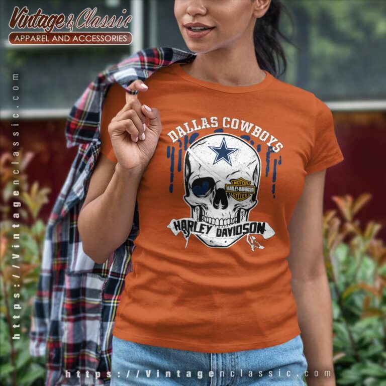 Dallas Cowboys Harley Davidson Skull Women TShirt Dallas Cowboys Harley Davidson Skull Women TShirt