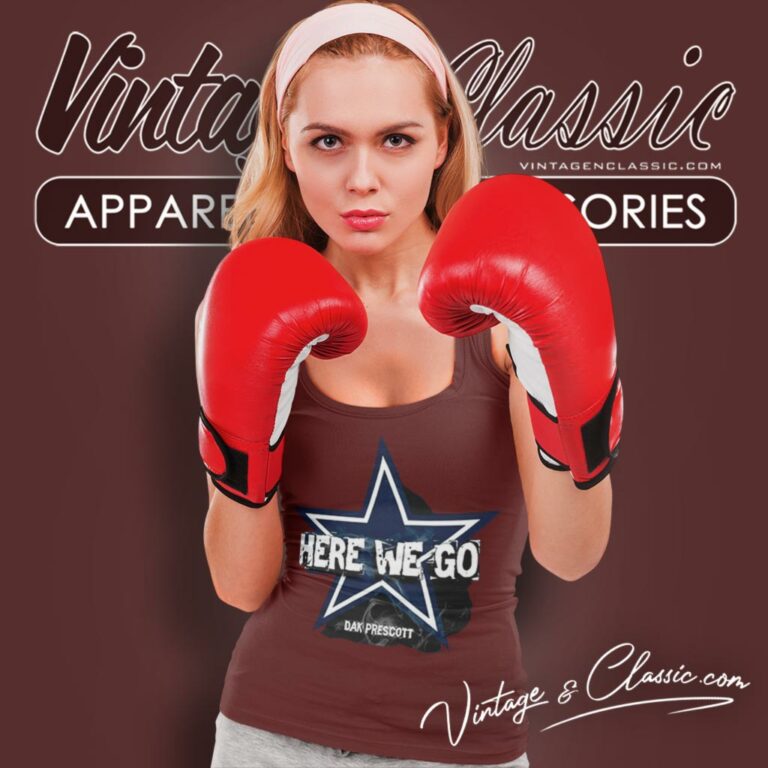 Dallas Cowboys Here We Go Dak Prescott Tank Top Racerback Dallas Cowboys Here We Go Dak Prescott Tank Top Racerback