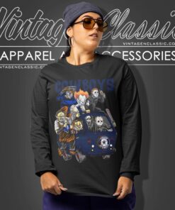 Dallas Cowboys Horror Movies Characters Halloween Shirt Long Sleeve Tee