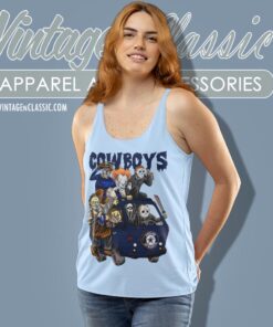 Dallas Cowboys Horror Movies Characters Halloween Shirt Tank Top Racerback