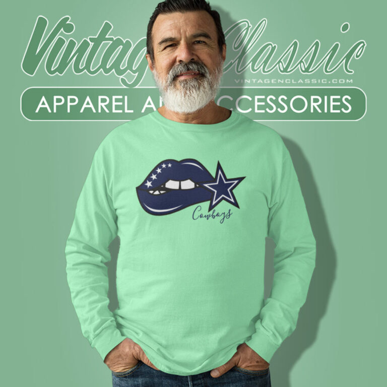 Dallas Cowboys Lips Logo Shirt Gift For Fans Long Sleeve Tee Dallas Cowboys Lips Logo Shirt Gift For Fans Long Sleeve Tee