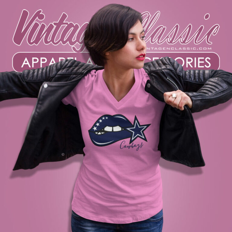Dallas Cowboys Lips Logo Shirt Gift For Fans V Neck TShirt Dallas Cowboys Lips Logo Shirt Gift For Fans V Neck TShirt