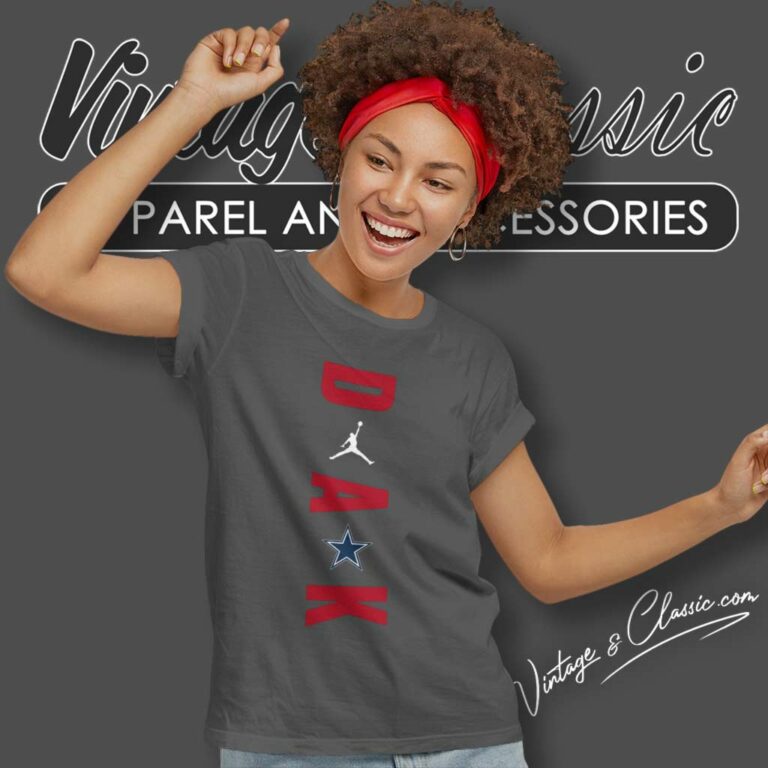 Dallas Cowboys Logo Dak Prescott Jordan Brand Women TShirt Dallas Cowboys Logo Dak Prescott Jordan Brand Women TShirt