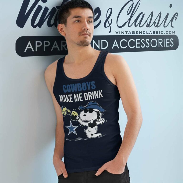 Dallas Cowboys Makes Me Drink Snoopy And Woodstock Tank Top Racerback Dallas Cowboys Makes Me Drink Snoopy And Woodstock Tank Top Racerback