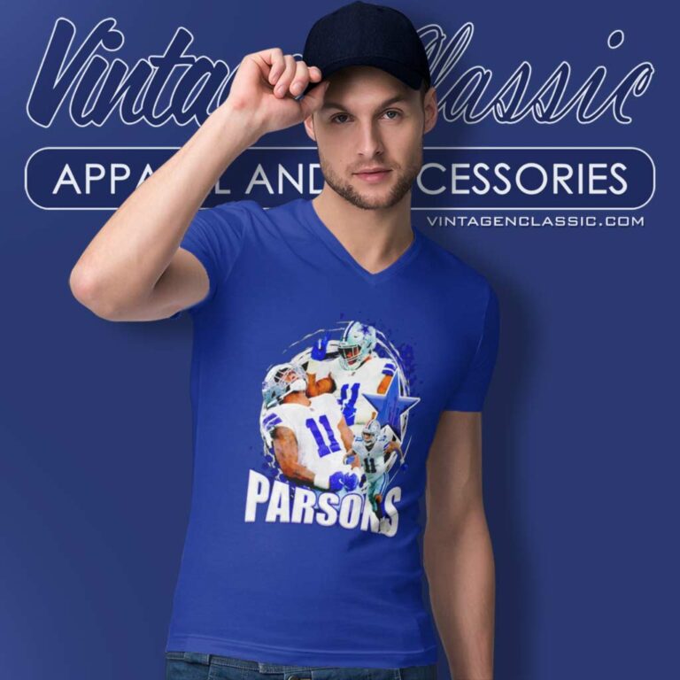 Dallas Cowboys Micah Aaron Parsons V Neck TShirt Dallas Cowboys Micah Aaron Parsons V Neck TShirt