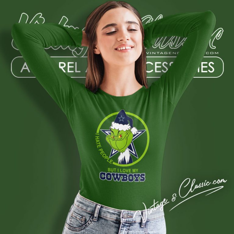 Dallas Cowboys Nfl Christmas Grinch Shirt I Hate People But I Love My Dallas Cowboys Long Sleeve Tee Dallas Cowboys Nfl Christmas Grinch Shirt I Hate People But I Love My Dallas Cowboys Long Sleeve Tee