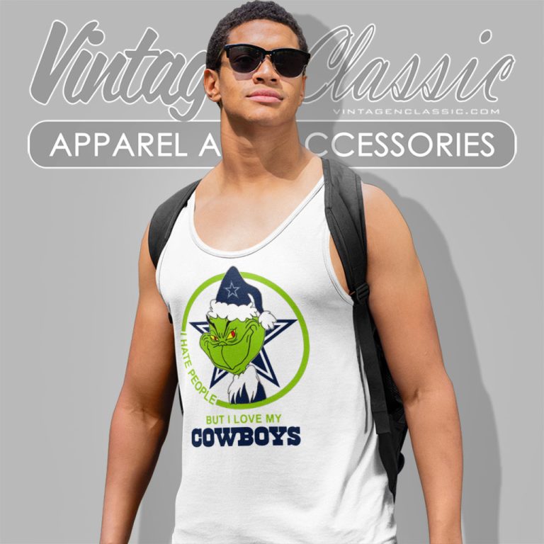 Dallas Cowboys Nfl Christmas Grinch Shirt I Hate People But I Love My Dallas Cowboys Tank Top Racerback Dallas Cowboys Nfl Christmas Grinch Shirt I Hate People But I Love My Dallas Cowboys Tank Top Racerback