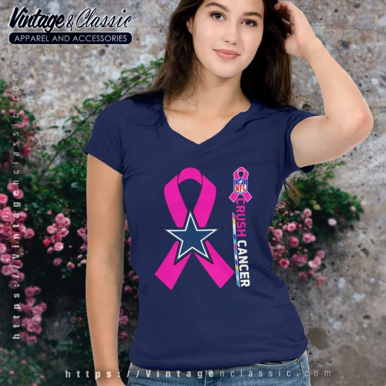 Dallas Cowboys Nfl Crush Cancer 2023 V Neck TShirt Dallas Cowboys Nfl Crush Cancer 2023 V Neck TShirt