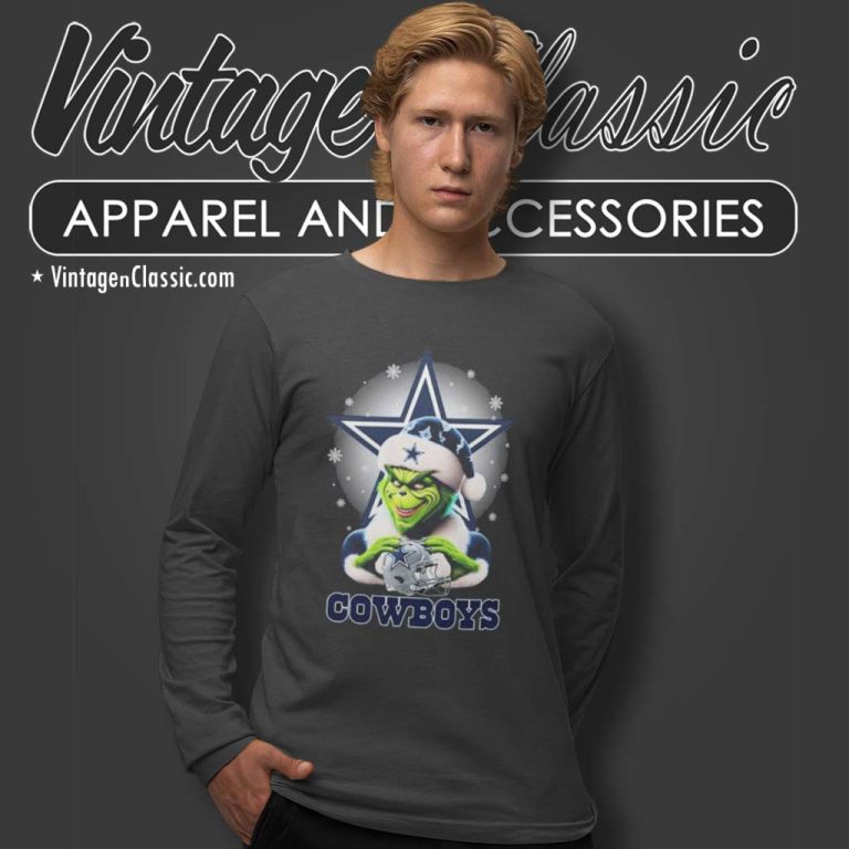 Dallas Cowboys Santa Grinch Christmas Love Long Sleeve Tee Dallas Cowboys Santa Grinch Christmas Love Long Sleeve Tee